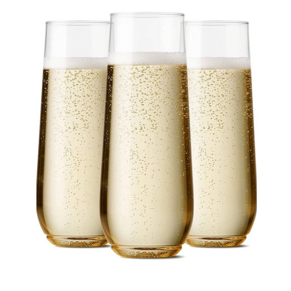 TOSSWARE POP 9oz Flute, Premium Quality, Recyclable, Unbreakable 12ct - Picture 1 of 6